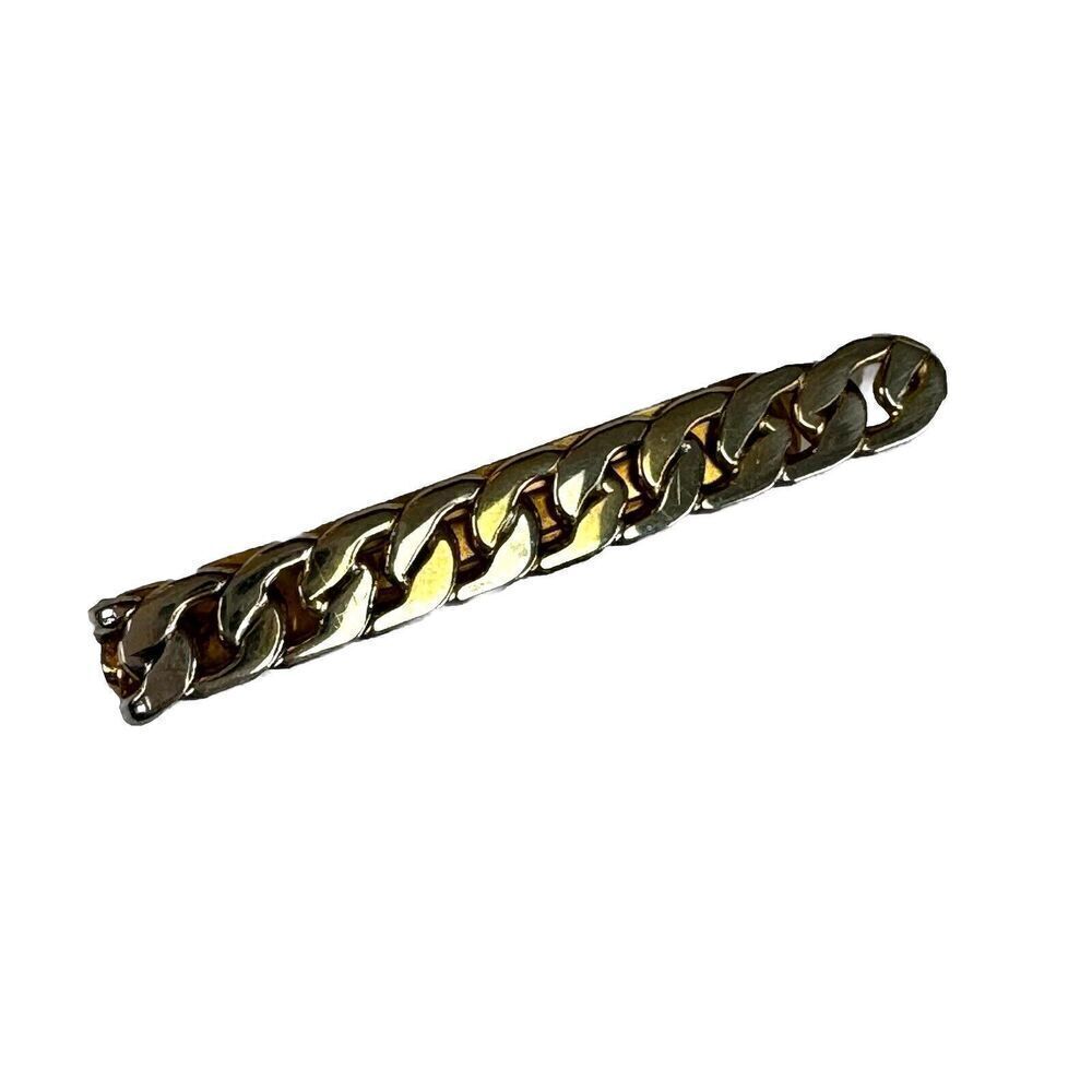 Vintage SWANK Gold Tone Chain Link Tie Bar Men’s Classic Formal Jewelry